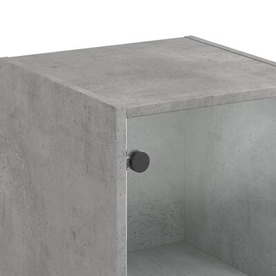 vidaXL Högskåp med glasdörr betonggrå 35x37x142 cm