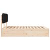 vidaXL Sängram med Klädd Huvudgavel Svart 150 x 200 cm Massiv furu
