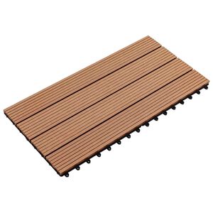 vidaXL Terrassplattor 6 st Brun 60 x 30 cm WPC