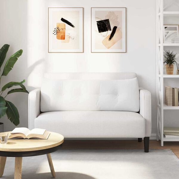 vidaXL Ryggkudde Vit 140 x 24 x 50 cm tyg