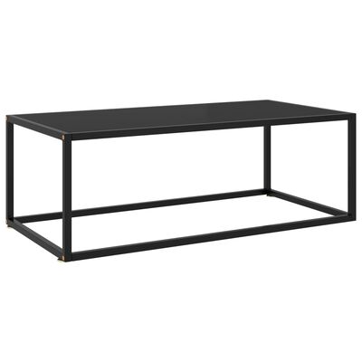 vidaXL Soffbord svart med svart glas 100x50x35 cm