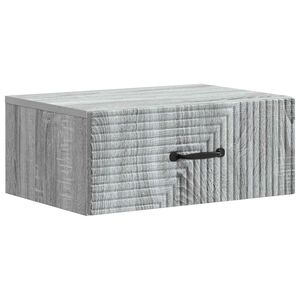 vidaXL V&auml;ggmonterat S&auml;ngbord med l&aring;da Gr&aring; sonoma-ek 49 x 34,5 x 20 cm