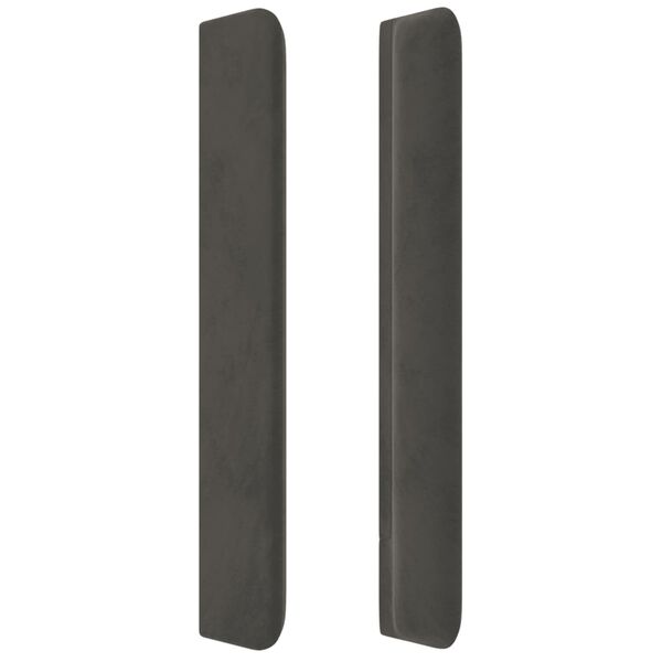 vidaXL S&auml;nggavel med kanter m&ouml;rkgr&aring; 147x16x118/128 cm sammet