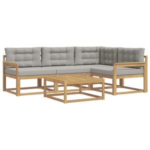 vidaXL Utomhussoffset 5 pcs Vit och ljusgr&aring; 79 x 79 x 37 cm Polyester