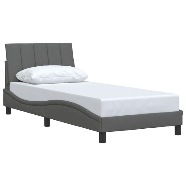 vidaXL Bed Frame without Mattress "Hanko" Dark Grey 80x200 cm Fabric