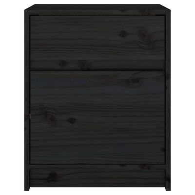 vidaXL Sängbord 2 st svart 40x31x50 cm massivt furu