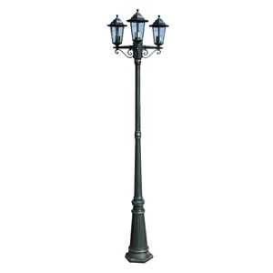 vidaXL Trädgårdslampa 3 armar 215 cm mörkgrön/svart aluminium