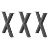 vidaXL Matbordsben X-formade 3 st antracit 70x(72-73) cm st&aring;l