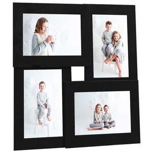 vidaXL Fotoram f&ouml;r 4x(10x15 cm) bilder svart MDF