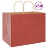 vidaXL Pappersp&aring;sar 50 st med handtag r&ouml;d 32x22x24 cm