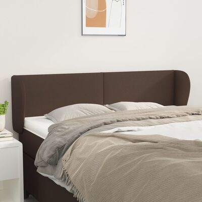 vidaXL Sänggavel med kanter brun 147x23x78/88 cm konstläder