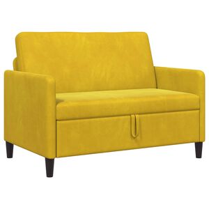 vidaXL Soffa med f&ouml;rvaring 2-sits Gul 122 x 78 x 87 cm Polyester
