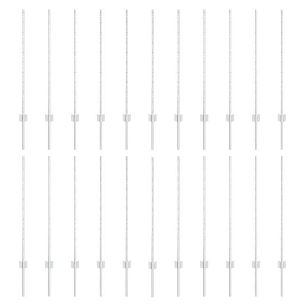 vidaXL Staketstolpar 44 pcs Silver 140 cm St&aring;l