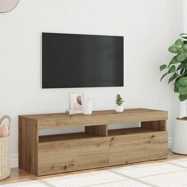 vidaXL TV-bänk med LED-lampor artisan ek 120x35x40 cm konstruerat trä