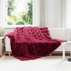vidaXL Faux Kaninp&auml;ls Filt Bordeaux R&ouml;d 220 x 240 cm Polyester