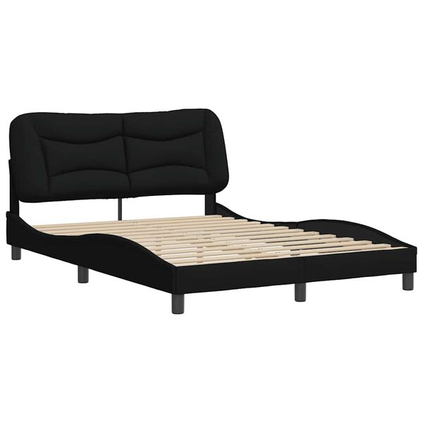vidaXL Bed Frame without Mattress "Hvar" Black 140x200 cm Fabric