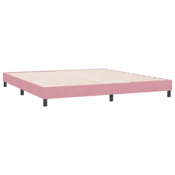 vidaXL Sängram utan madrass rosa 180x210 cm sammet