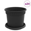 vidaXL V&auml;xtkrukor 24 pcs Svart &Oslash; 15 x 12 cm Plast