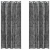 vidaXL Sammetsgardiner 2 st Gr&aring; 245 x 140 cm Sammet