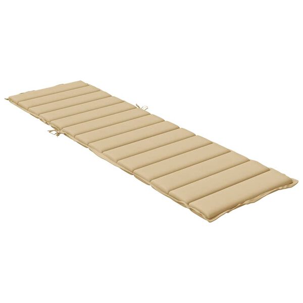 vidaXL Solsängsdyna melerad beige 200x60x4 cm tyg
