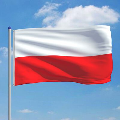 vidaXL Polens flagga och flaggstång i aluminium 6 m