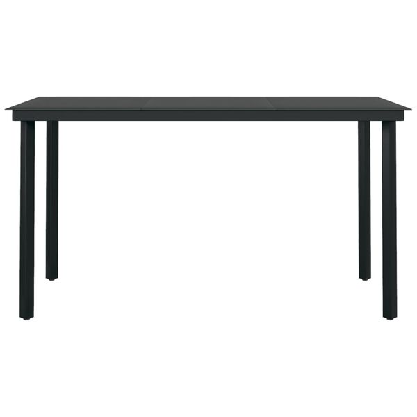 vidaXL Matgrupp för trädgården 5 delar grå och svart