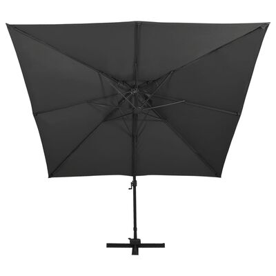 vidaXL Frihängande parasoll med ventilation 300x300 cm svart