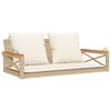 vidaXL Gungb&auml;nk med dynor beige 109x62x40 cm konstrotting