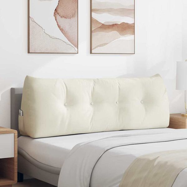 vidaXL Ryggkudde Kr&auml;m 140 x 24 x 50 cm Sammet