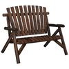 vidaXL Tr&auml;dg&aring;rdsb&auml;nk 2-sits 119x85x98 cm massivt grantr&auml;