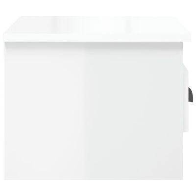 vidaXL Väggmonterat sängbord vit högglans 41,5x36x28 cm