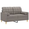 vidaXL 2-sits soffa med prydnadskuddar taupe 120 cm tyg