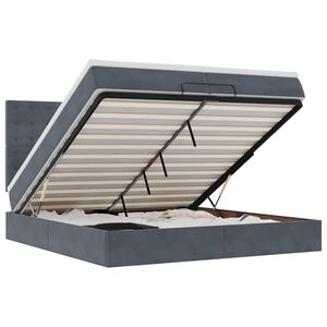 vidaXL Ottoman s&auml;ngram med madrasser m&ouml;rkgr&aring; 200x200 cm sammet