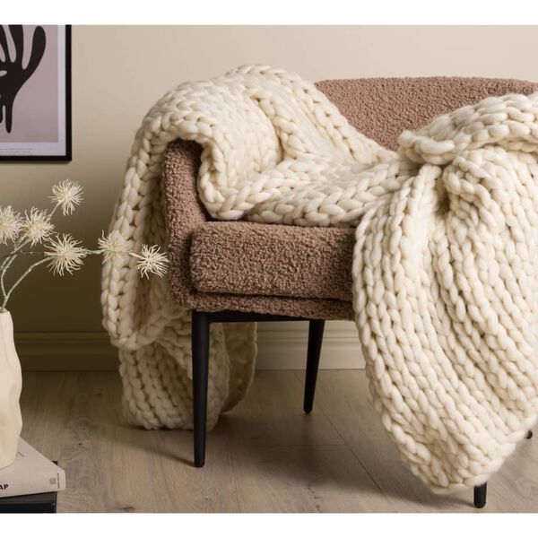 Venture Home Pl&auml;d Kate 170x130 cm polyester benvit