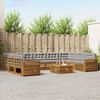 vidaXL Utomhussoffset 10 pcs Naturlig och Ljus Gr&aring; Massivt Akaciatr&auml;