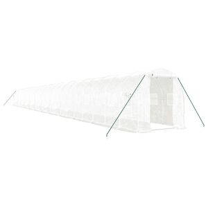 vidaXL V&auml;xthus med st&aring;lram vit 48m&sup2; 24x2x2 m