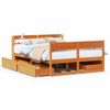 vidaXL S&auml;ngram utan madrass vaxbrun 120x190 cm massiv furu
