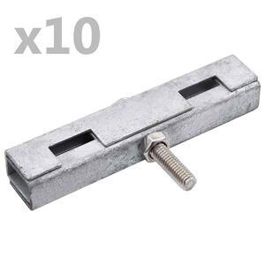vidaXL Sammankopplare f&ouml;r galler U-form 10 set silver