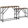 vidaXL Konsolbord 2 st Gammalt tr&auml; 100 x 28 x 75 cm Konstruerat tr&auml;
