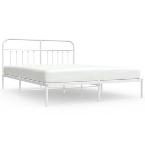 vidaXL S&auml;ngram med huvudgavel metall vit 183x213 cm