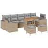 vidaXL Tr&auml;dg&aring;rdsoffset 10 st 9-Antal sittplatser Beige och Ljusgr&aring;