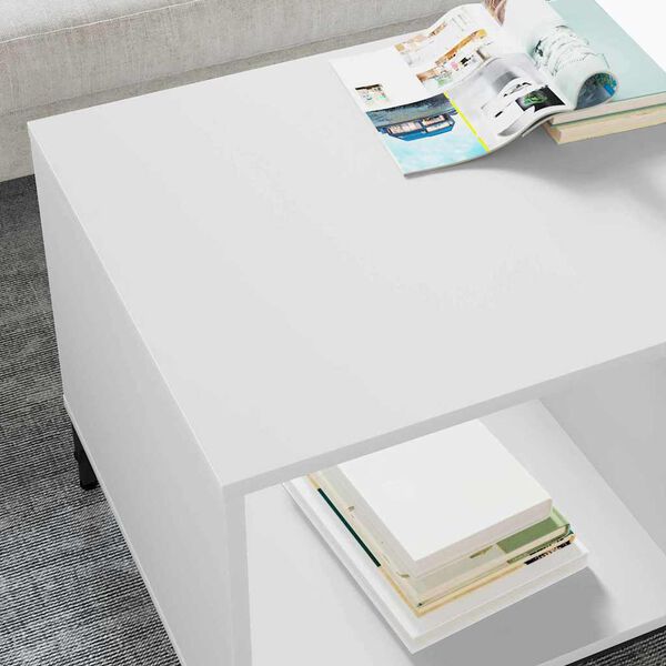 vidaXL Kaffeebord med l&aring;da Vit 90 x 49 x 46 cm Konstruerat tr&auml;