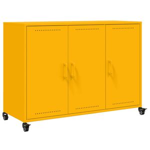 vidaXL Sk&auml;nk senapsgul 100,5x39x72 cm st&aring;l