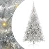 vidaXL Konstgjord F&ouml;rbelyst Julgran Silver 240 cm PET