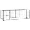 vidaXL Hundg&aring;rd f&ouml;r utomhusbruk med tak st&aring;l 12,1 m&sup2;