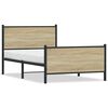 vidaXL S&auml;ngram utan madrass metall sonoma-ek 100x200 cm