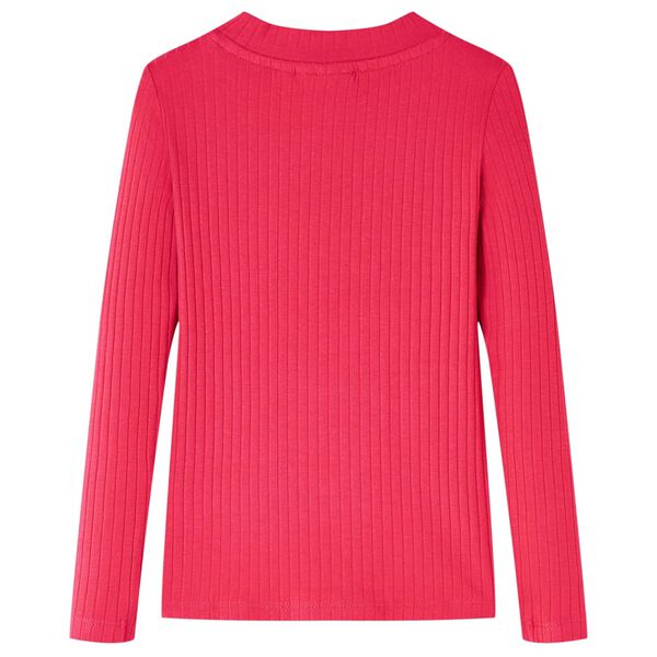 T-shirt med långa ärmar för barn stark rosa 104