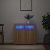 vidaXL Sk&auml;nk med LED-belysning sonoma-ek 80x35x75 cm