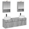 vidaXL Badrumssk&aring;psset 5 pcs Gr&aring; Sonoma 50 x 14,5 x 70 cm