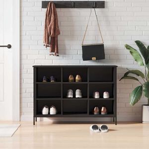 vidaXL Skohylla svart 102x36x60 cm konstruerat tr&auml;